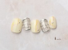 アイネイルズ 横浜EAST店(I-nails)/落書きシースルーチェックネイル