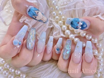 アリーズ(Allies)/痛ネイル 水色 3D