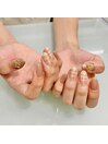 チェック×リボン