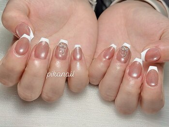 ピカネイル 上野 御徒町(Pika Nail)/マグネットxフレンチxピンク