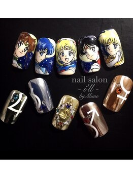 ネイルサロン アイル(nail salon i’ll)/キャラアート☆ミラーネイル作品