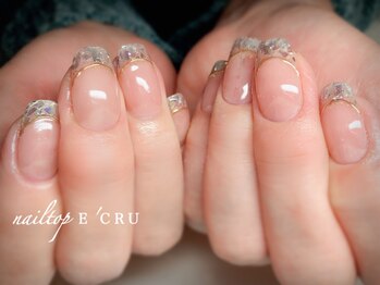 ネイルトップエクル(nail top E CRU)/オーロラガラスフレンチ