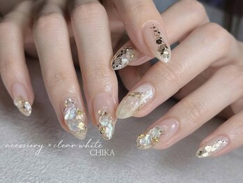 ユーティーネイル(Youty Nail)/クリアホワイトニュアンス