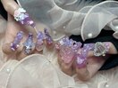 ちゅるりん紫ネイル