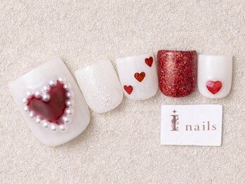 アイネイルズ 三宮店(I nails)/ハートフットネイル