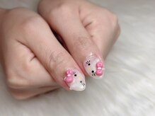 ピンクローズ(Pink Rose)/立体手書きキティネイル