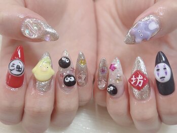 スペラ 大宮店(Spera)/千と千尋テーマの3Dパーツネイル
