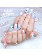 プティポルト(petite porte)/パステルブルーのハートネイル♪