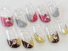 ネイルサロン クイール 小山店(NAIL SALON QUILL)/ブロッキングフレンチ+ストーン
