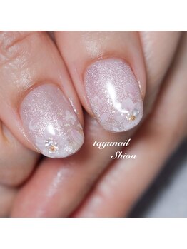 たゆ ネイル(たゆnail)/パラジェル手描きフラワーネイル