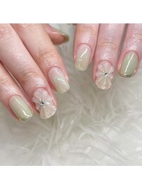 mint green×pukkuri flower♪