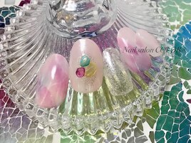 ピンクネイル・大理石