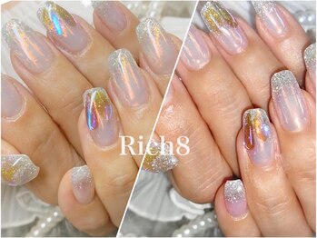 ネイルアンドまつげエクステ リッチエイト 原宿店(Rich8)/オーロラ×フラッシュネイル