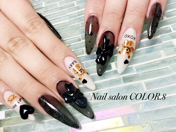 ネイルサロン カラーエイト(Nailsalon COLOR.8)/スカルプ　ユメカワネイル