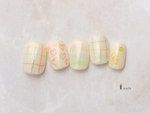 アイネイルズ 横浜EAST店(I-nails)/落書きカラフルチェックネイル