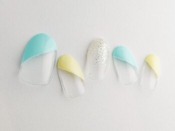 ティアリーネイル コレットマーレ店(Tiary Nail)/斜めフレンチ