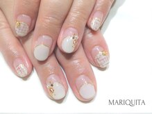 ネイルサロン マリキータ(MARIQUITA)/大人ツイード☆丸フレンチ