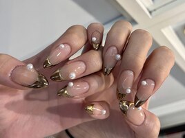 metallic French nail