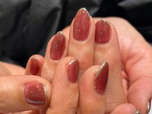ルームヘアネイル 曙橋店(Room hair nail)/シアーボルドー×ラインフレンチ