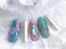 ネイル シーグラス(nail seaglass)/ミラーレオパードデザイン