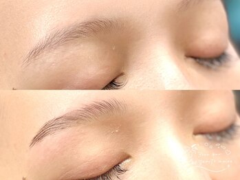 ブロウバーザビューティーアモエ(Brow bar THE BEAUTY 'amoe)の写真/【SNSで話題のハリウッドブロウリフト】眉の決め手は毛流れ!認定TOP講師:施術講習受講済みサロン☆