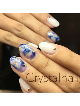 クリスタルネイル ボンベルタ橘店(CRYSTAL NAIL)/ワンカラーネイル×アート