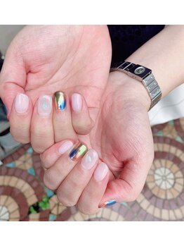 ネイルサロン リスタ(Rista)/ミラー ニュアンス カラフル