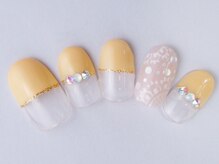 ネイルサロン ドレリッチ 大宮店(drerich)/手描きレースぱっつんフレンチ