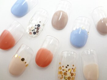 ネイルサロン クイール 小山店(NAIL SALON QUILL)/丸フレンチ×ホログラム♪
