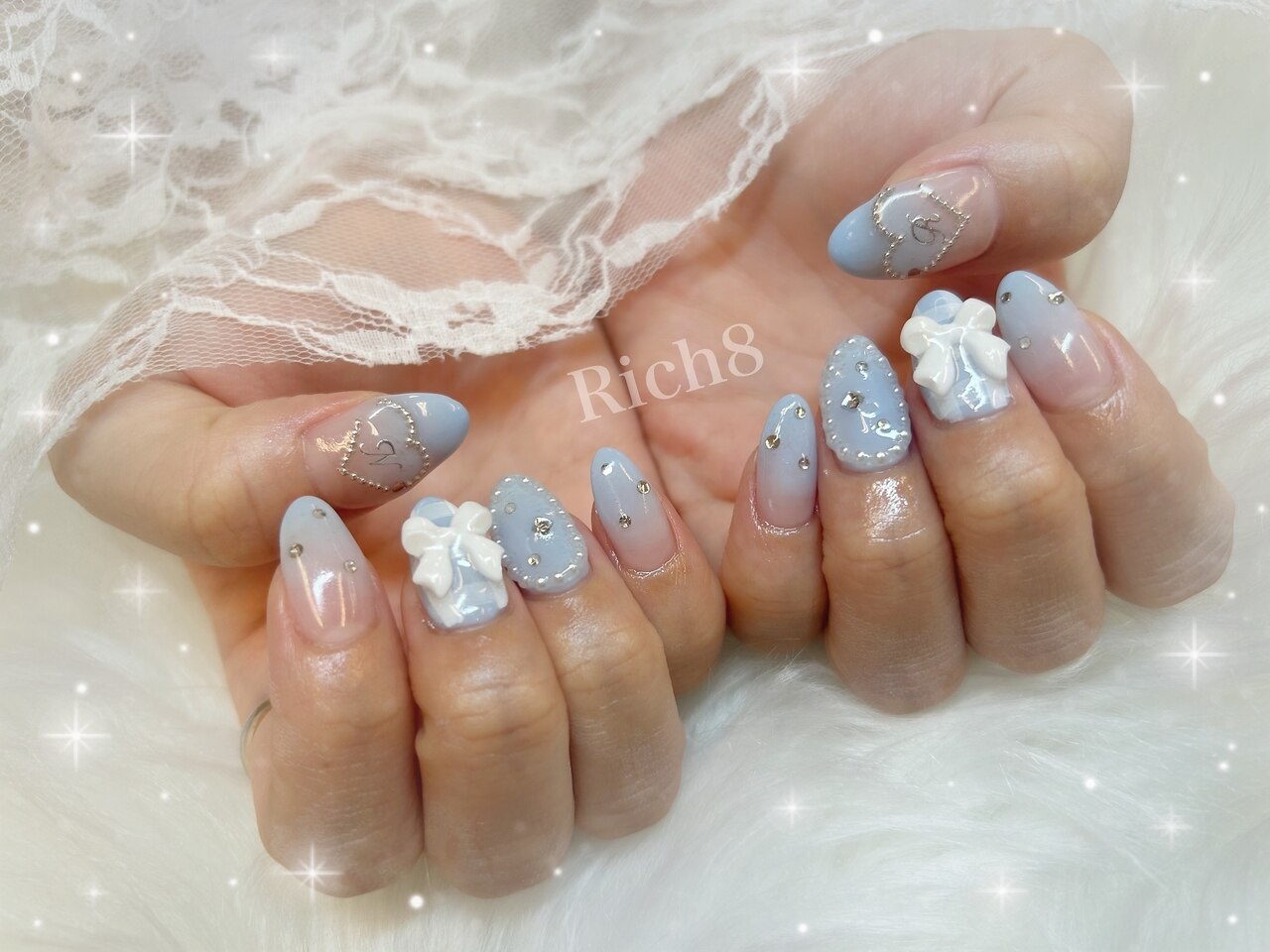 6→ネイルパーツ 14個 ハート クマ ストーン デコネイル 購入 ネイル