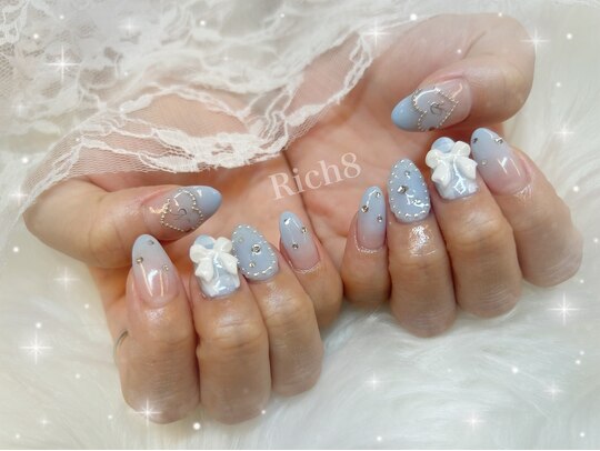 2025年冬】ブルー リボン ハンドのネイルデザイン集｜人気順  