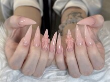 Eli Nails 新宿【エリネイルズ】《長さだし専門店/つけ放題/持ち込み/スカルプ》/ワンカラー、クロスパーツ