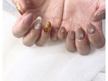 08ネイル(08 nail&school)/べっ甲×ギャラクシー