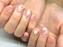 ライズ 本町店(Raize)/フラワーネイル/ピンクベージュ