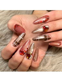 バレンタインネイル