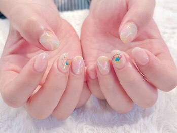 ＃押し花ネイル　＃花束ネイル