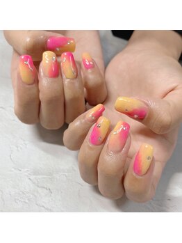 ブラン(blanc)/カラフルタイダイネイル！