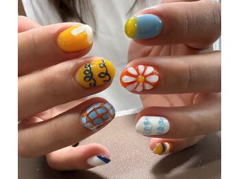エスネイルサロン(S Nail Salon)/夏ぽっいカラフルニュアンス