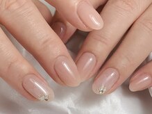 ミーナネイル(miinanail)/透け感あり　たらし込みネイル