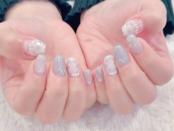 ＃バラネイル　＃リボンネイル