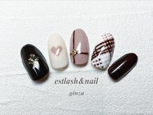 エストラッシュアンドネイル 銀座店(est lash&nail)/紗々ネイル　バレンタインネイル