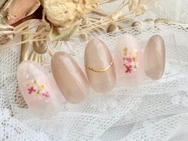 押し花×チークネイル◆￥7990