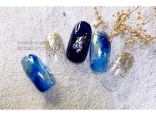 バブル シュガー バイ ネイルクローネ(bublle sugar by.nail crone)/ネイビークリアニュアンスネイル