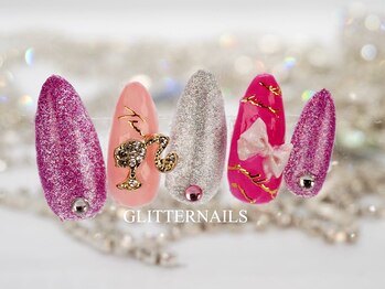 グリッターネイル(GLITTER NAILS)/平成カムバックネイル