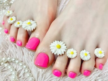 ヨシネイル(Y.S NAIL)の写真/フットワンカラー￥5500★定額アート込¥5500～選べるカラー&デザイン豊富♪マグネット、フラッシュも人気！