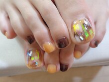 アミュリー ネイル アトリエ(Amury nail atelier)/キャラメルマーブル★フット♪