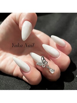 ユカネイル(Yuka Nail)/純白のアゲハネイル♪