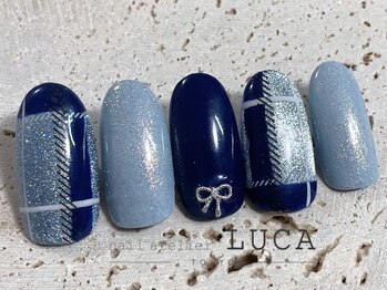 ネイルアトリエルカ(nail atelier LUCA)/W-396 ブルーマグネットチェック