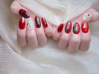 冬ネイル チェック柄