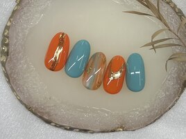 ミラーアート 夏 金箔
